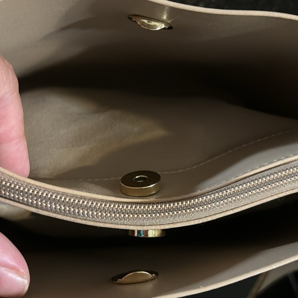 Taupe Crossbody Purse with Braided Strap - Picture 2 of 2